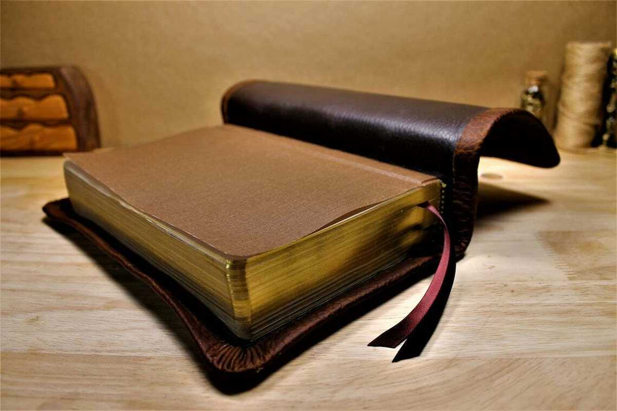 leather handmade KJV bible