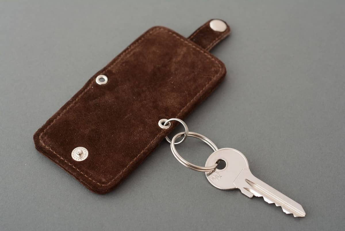 cowhide leather keyring