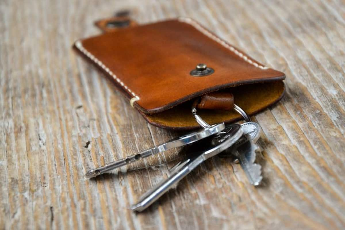 cowhide leather key chain