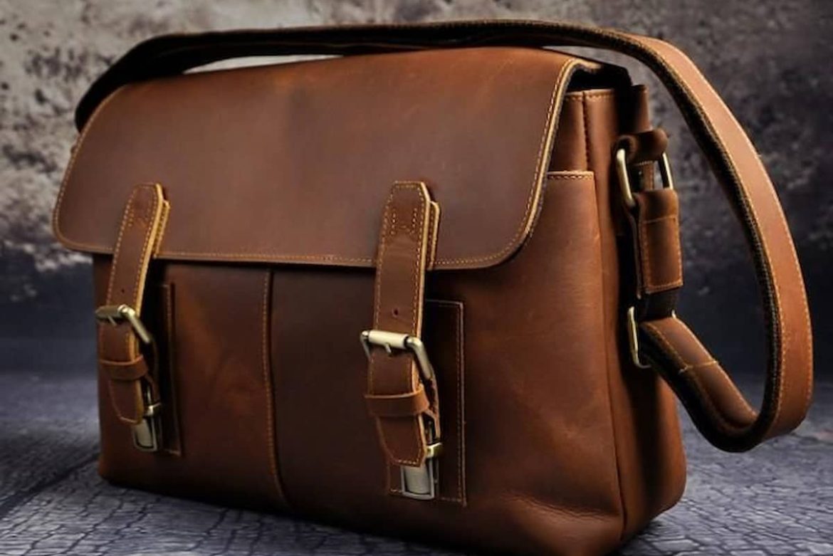 cowhide leather messenger bag extra large brown