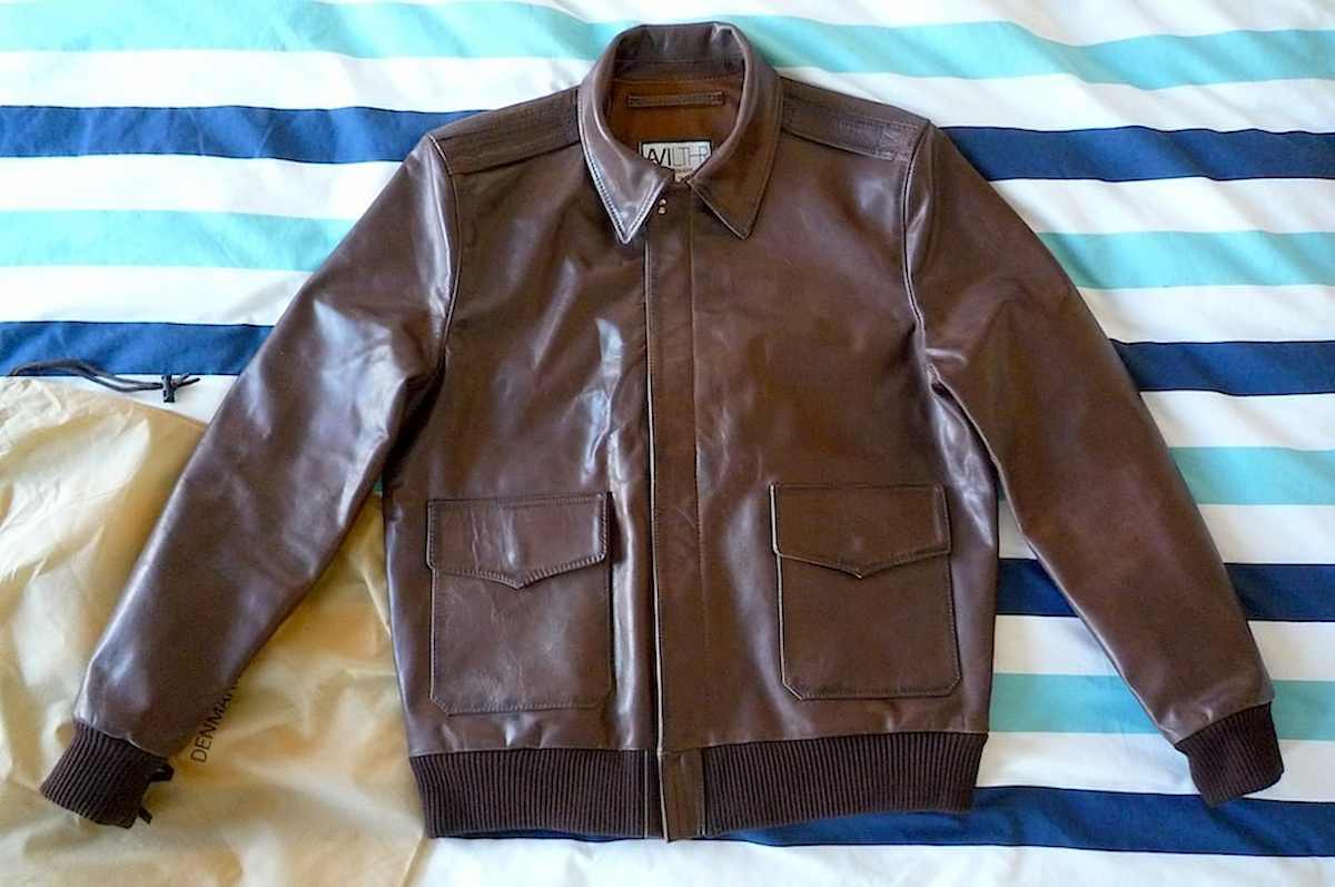 leather bomber flight jacket