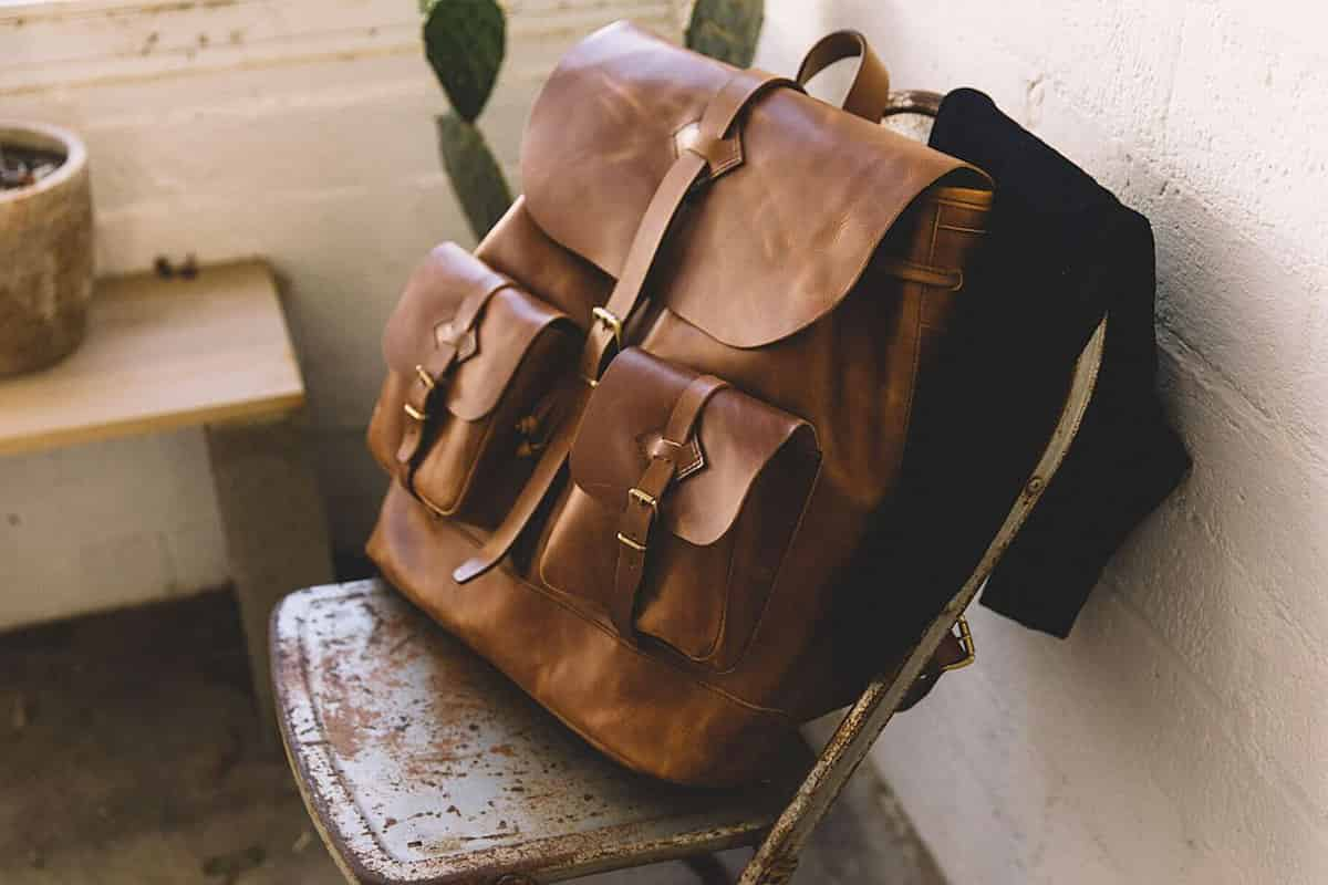 cowhide leather backpack