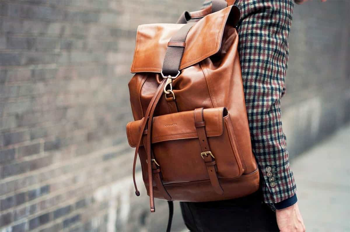 cowhide leather backpack