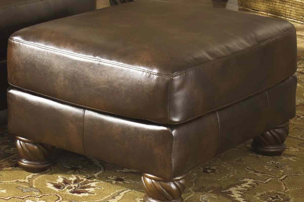 cow floater tufted leather ottoman coffee table