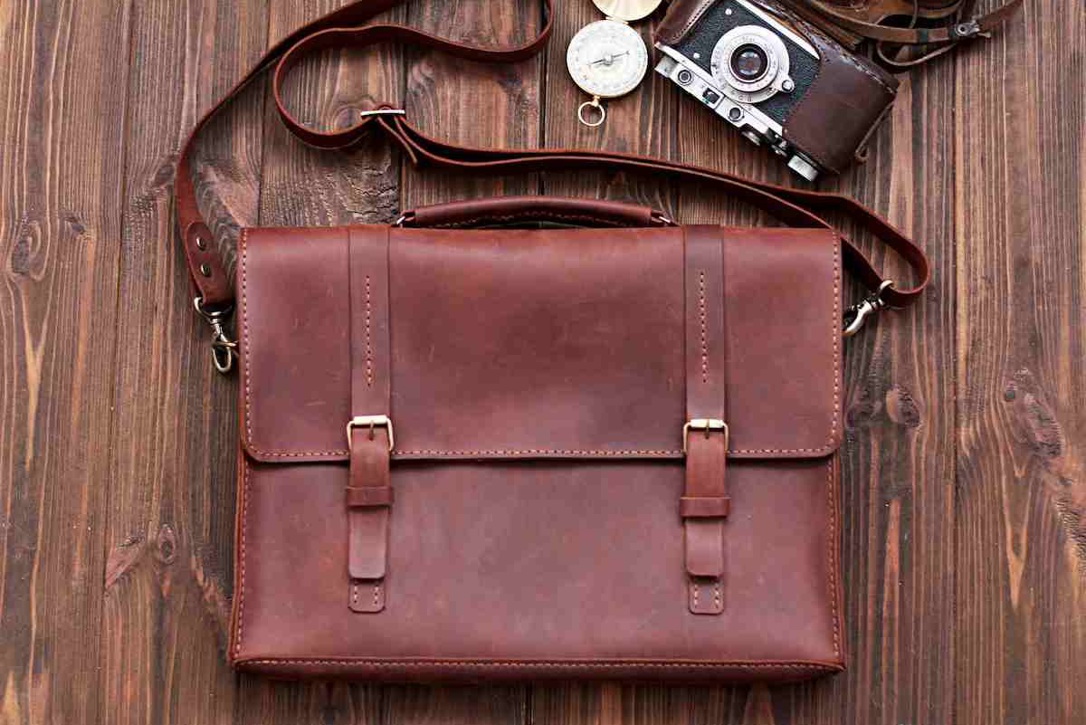 cow floater leather bag