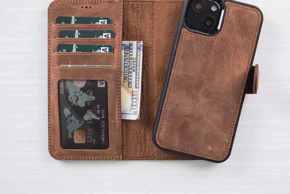 cow floater leather phone case for business