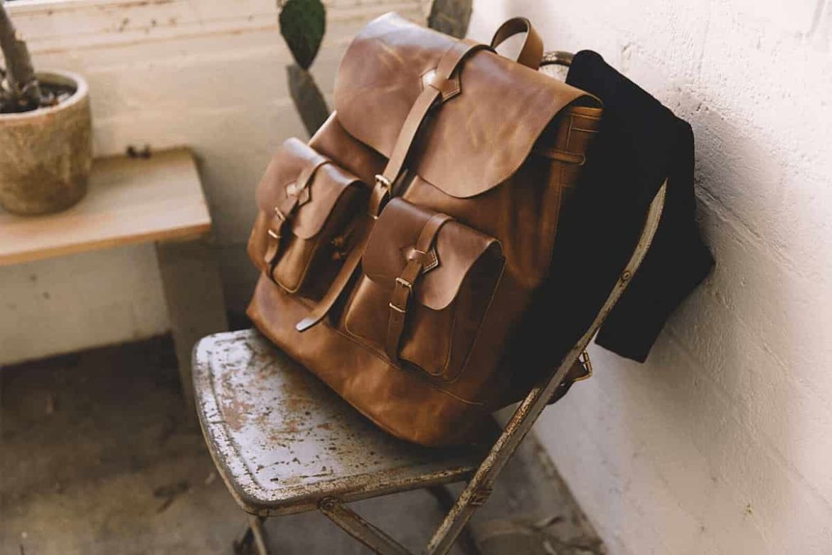 Women leather backpack on sale